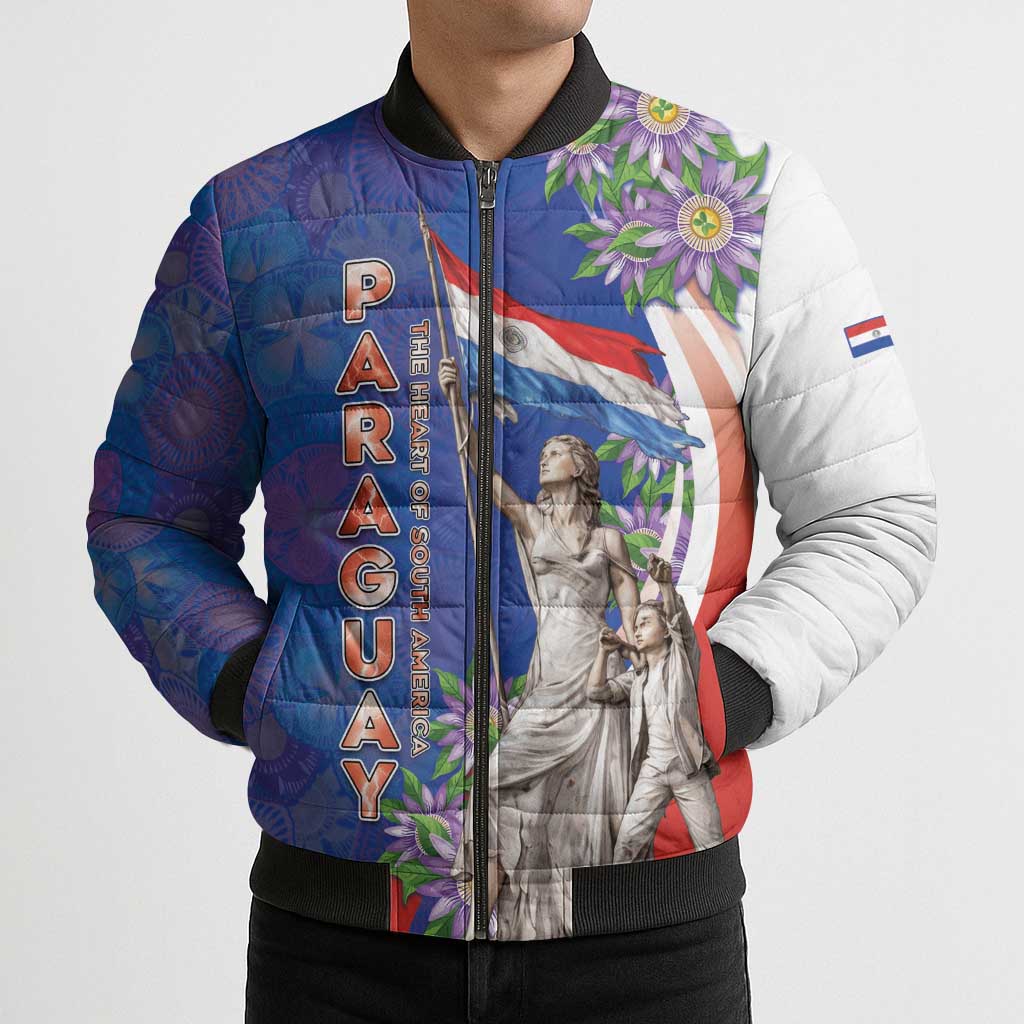 Paraguay Independence Day Bomber Puffer Jacket The Heart Of South America
