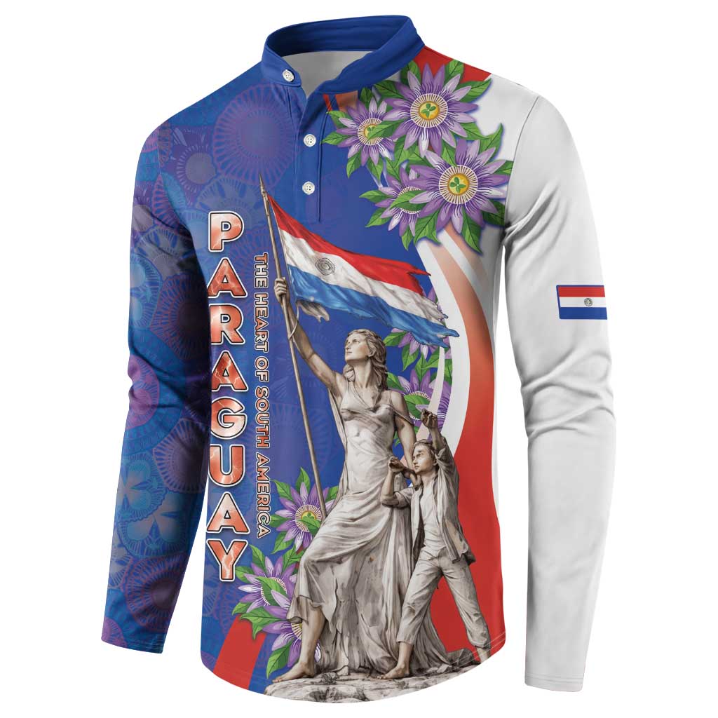 Paraguay Independence Day Button Sweatshirt The Heart Of South America