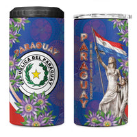 Paraguay Independence Day 4 in 1 Can Cooler Tumbler The Heart Of South America