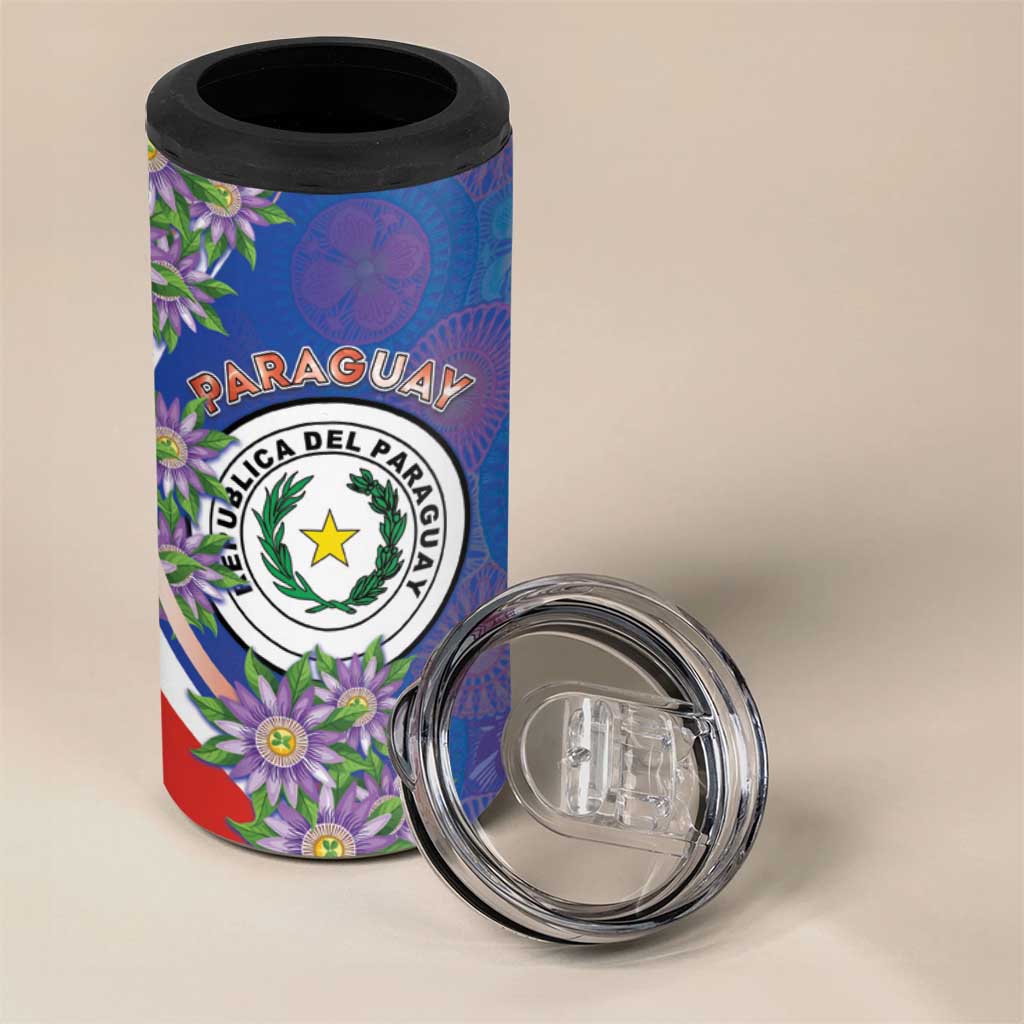 Paraguay Independence Day 4 in 1 Can Cooler Tumbler The Heart Of South America