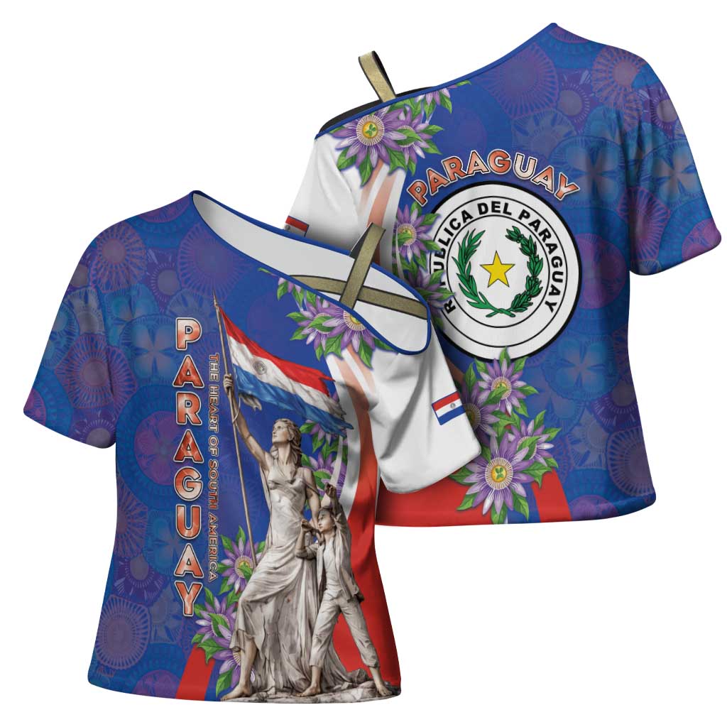 Paraguay Independence Day Cross Shoulder Shirt The Heart Of South America