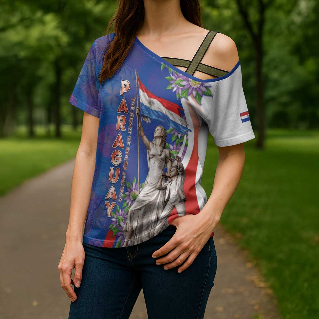 Paraguay Independence Day Cross Shoulder Shirt The Heart Of South America