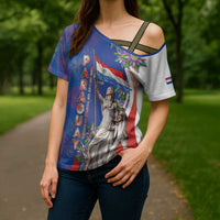 Paraguay Independence Day Cross Shoulder Shirt The Heart Of South America