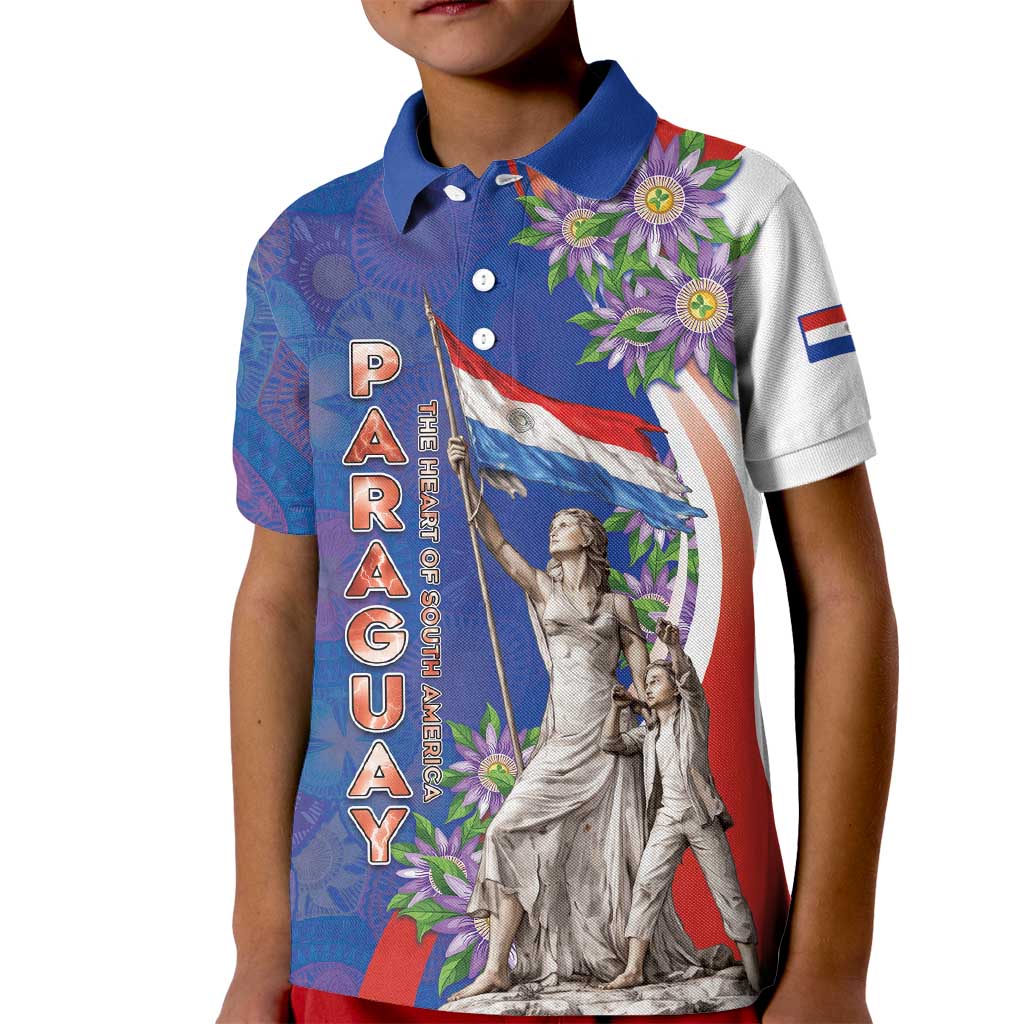 Paraguay Independence Day Kid Polo Shirt The Heart Of South America