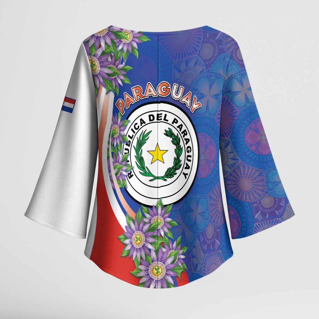 Paraguay Independence Day Kimono Sleeve Blouse The Heart Of South America