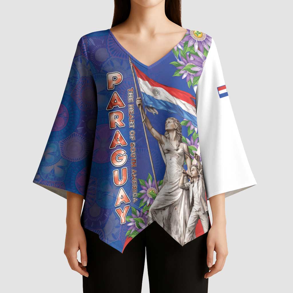 Paraguay Independence Day Kimono Sleeve Blouse The Heart Of South America