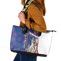 Paraguay Independence Day Leather Tote Bag The Heart Of South America