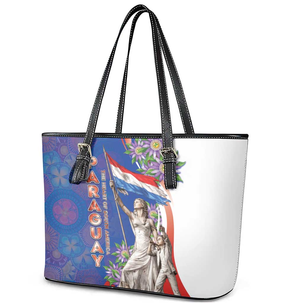 Paraguay Independence Day Leather Tote Bag The Heart Of South America
