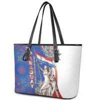 Paraguay Independence Day Leather Tote Bag The Heart Of South America
