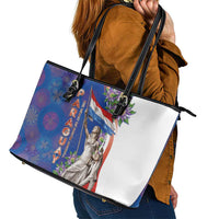 Paraguay Independence Day Leather Tote Bag The Heart Of South America