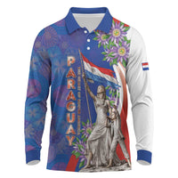 Paraguay Independence Day Long Sleeve Polo Shirt The Heart Of South America