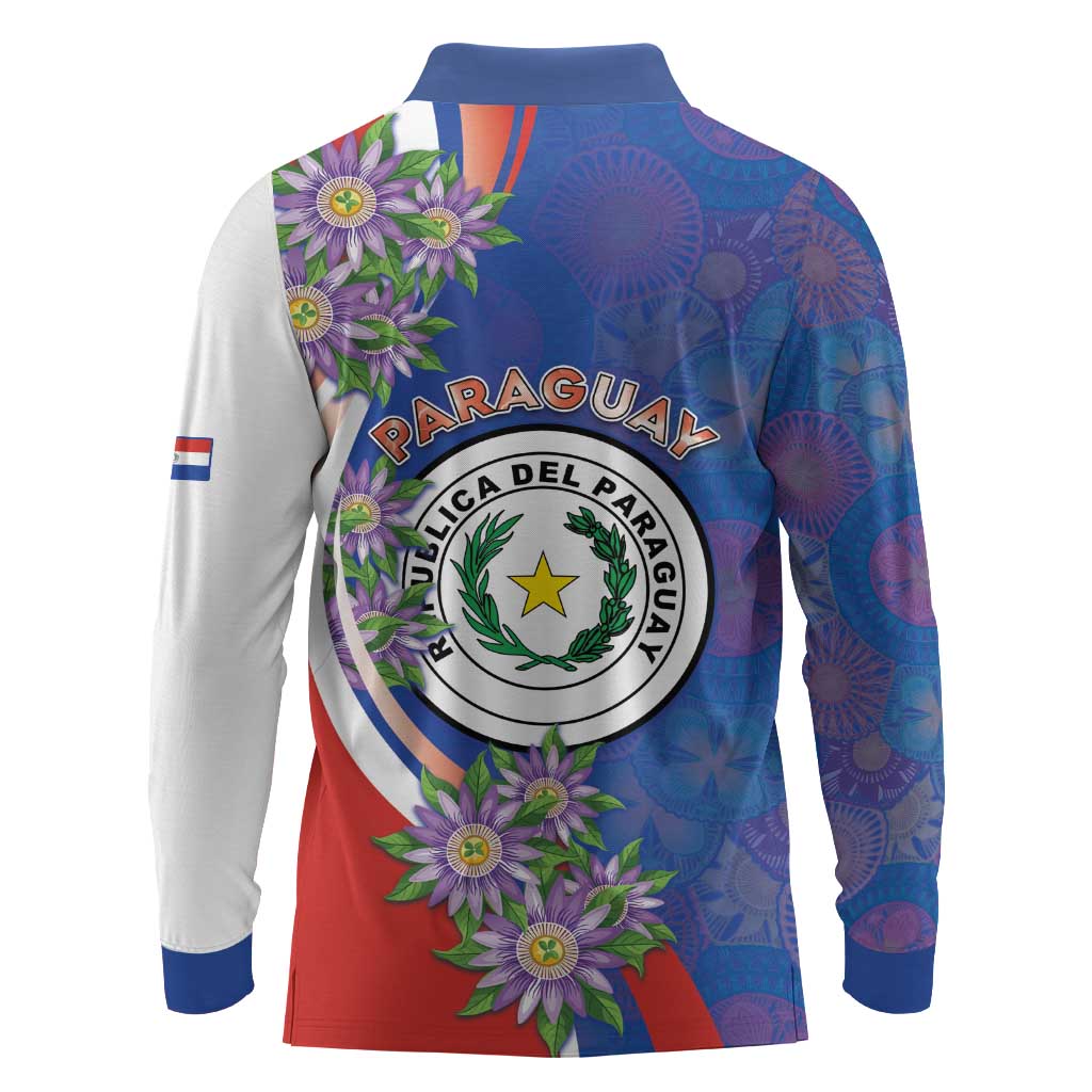 Paraguay Independence Day Long Sleeve Polo Shirt The Heart Of South America