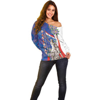 Paraguay Independence Day Off Shoulder Sweater The Heart Of South America