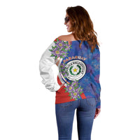 Paraguay Independence Day Off Shoulder Sweater The Heart Of South America