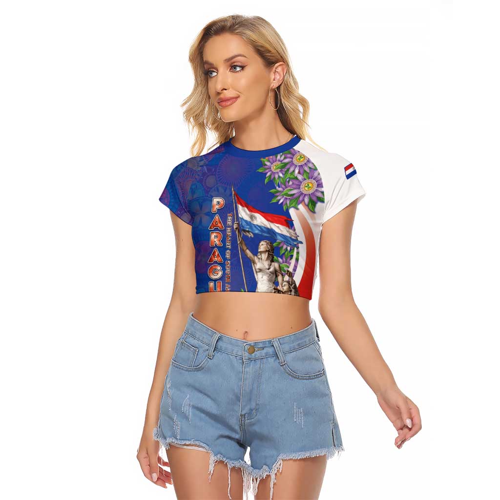 Paraguay Independence Day Raglan Cropped T Shirt The Heart Of South America