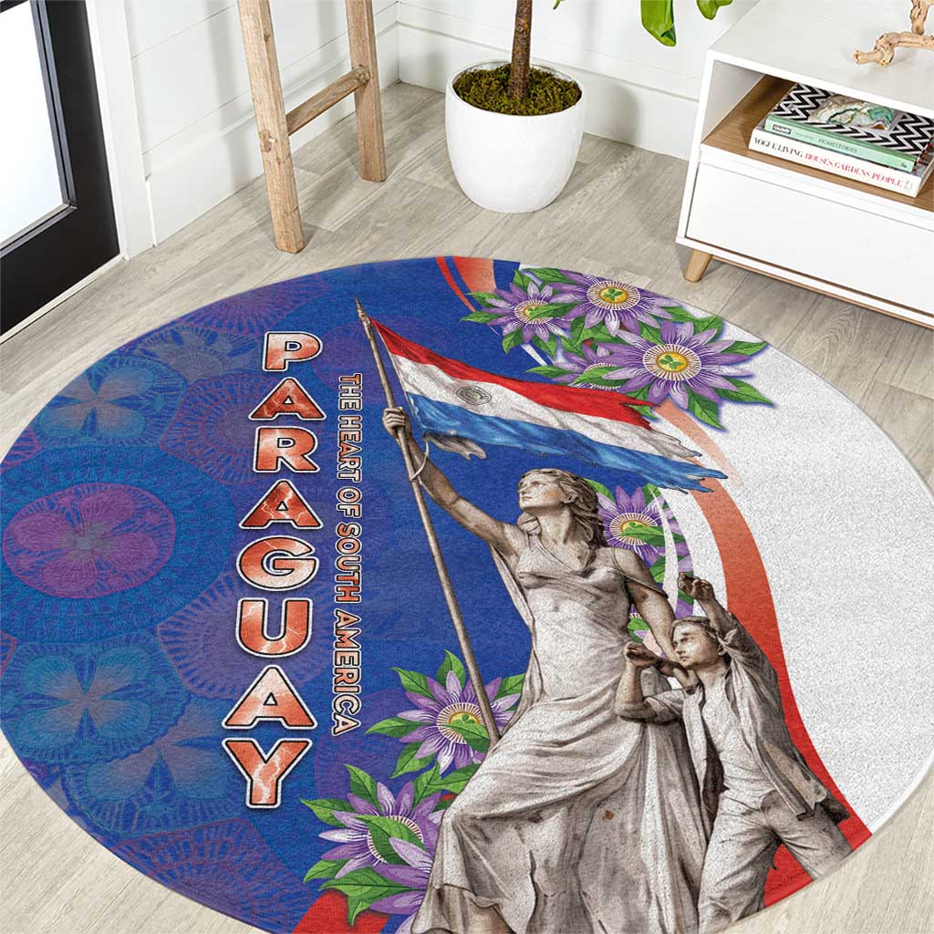 Paraguay Independence Day Round Carpet The Heart Of South America