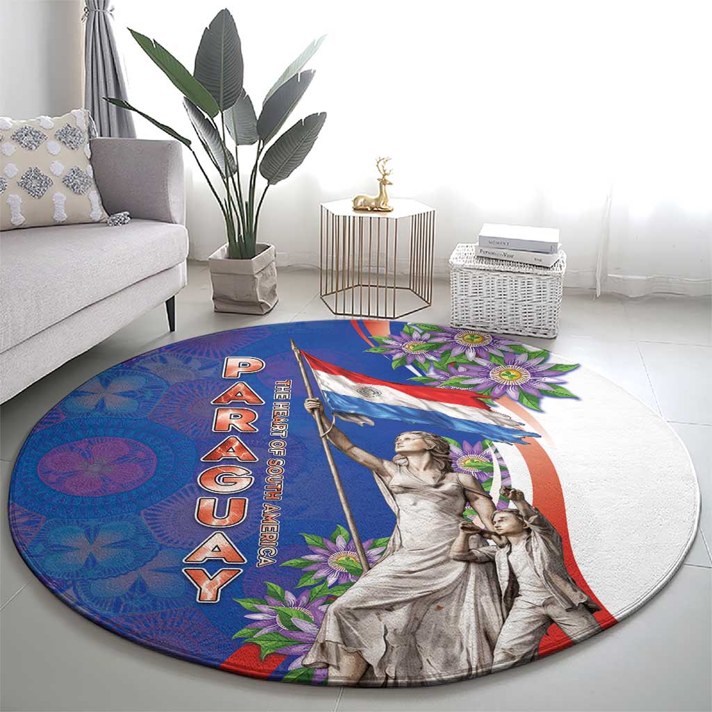 Paraguay Independence Day Round Carpet The Heart Of South America