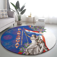 Paraguay Independence Day Round Carpet The Heart Of South America