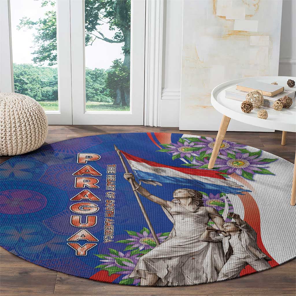 Paraguay Independence Day Round Carpet The Heart Of South America