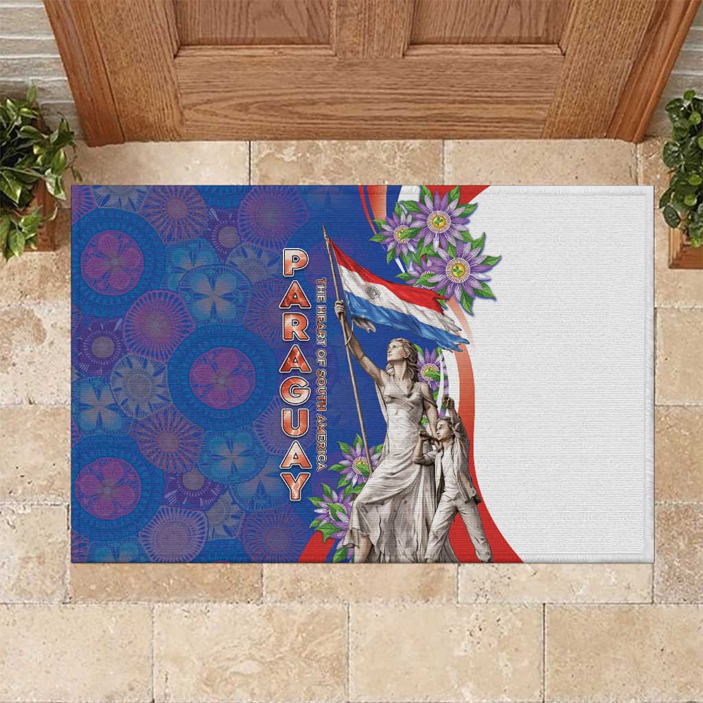 Paraguay Independence Day Rubber Doormat The Heart Of South America