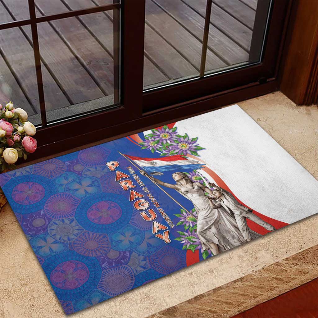 Paraguay Independence Day Rubber Doormat The Heart Of South America