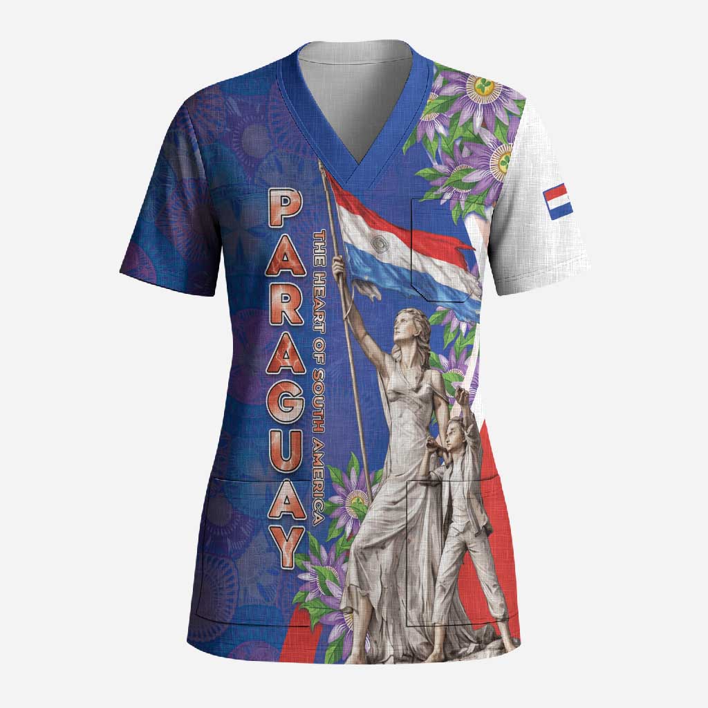 Paraguay Independence Day Scrub Top The Heart Of South America