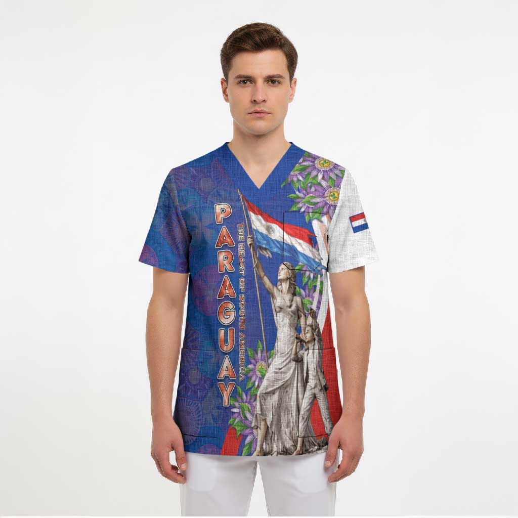 Paraguay Independence Day Scrub Top The Heart Of South America