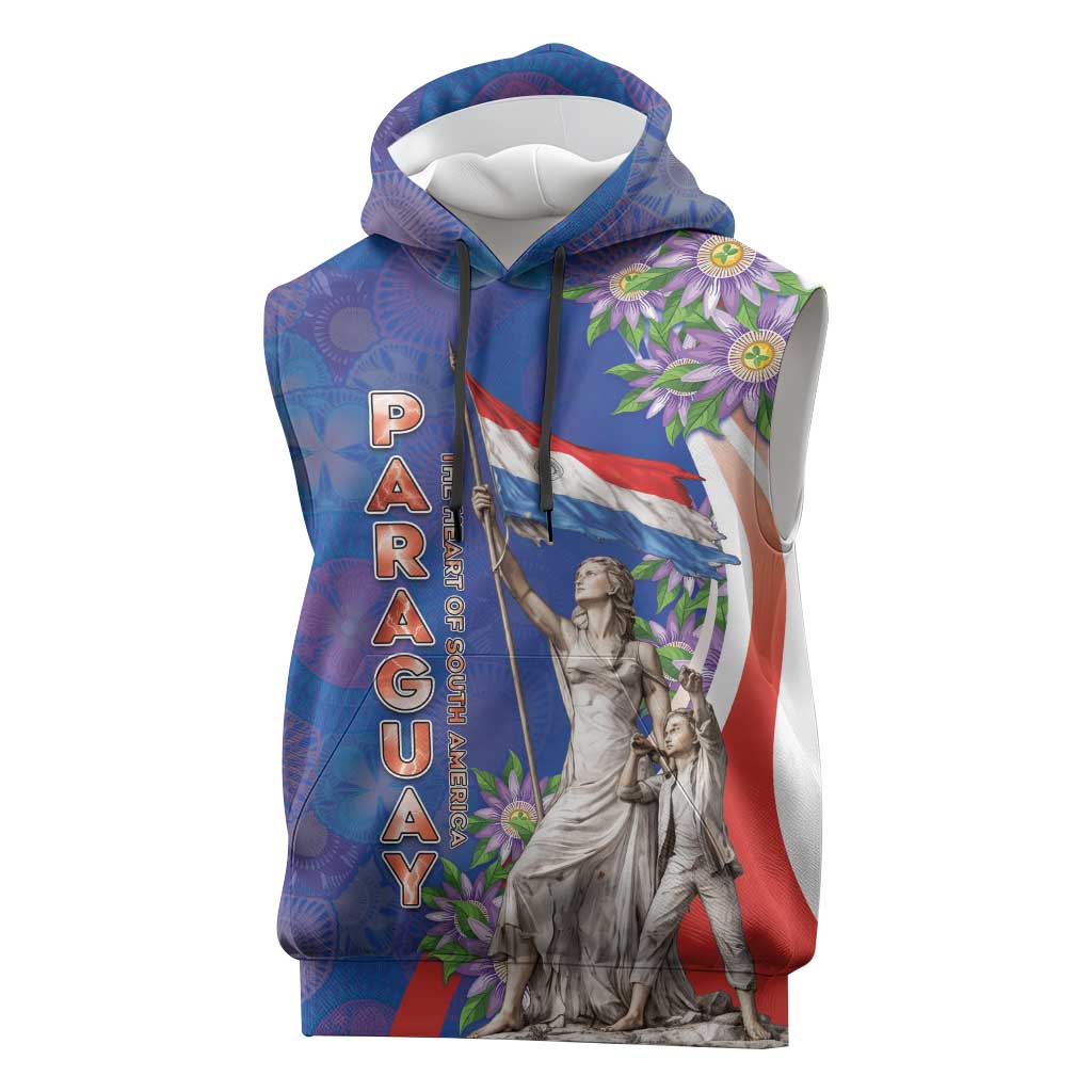 Paraguay Independence Day Sleeveless Hoodie The Heart Of South America