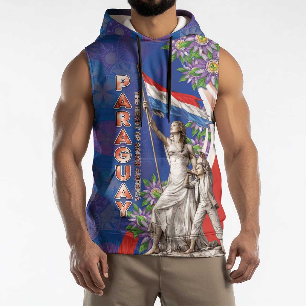 Paraguay Independence Day Sleeveless Hoodie The Heart Of South America