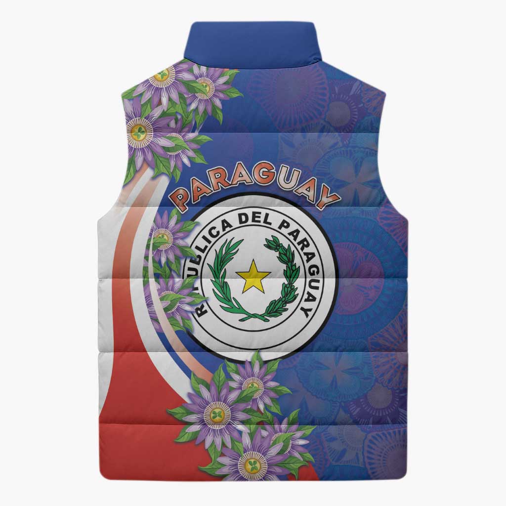 Paraguay Independence Day Sleeveless Puffer Jacket The Heart Of South America