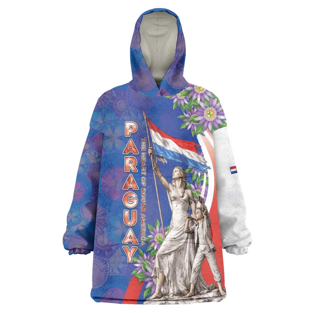 Paraguay Independence Day Wearable Blanket Hoodie The Heart Of South America