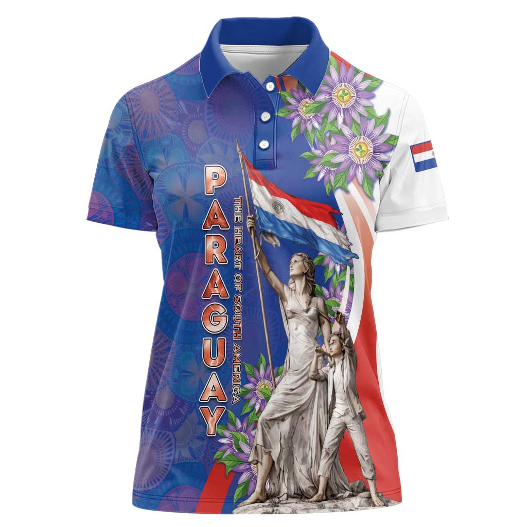 Paraguay Independence Day Women Polo Shirt The Heart Of South America