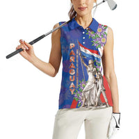 Paraguay Independence Day Women Sleeveless Polo Shirt The Heart Of South America