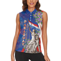 Paraguay Independence Day Women Sleeveless Polo Shirt The Heart Of South America
