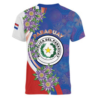 Paraguay Independence Day Women V-Neck T-Shirt The Heart Of South America