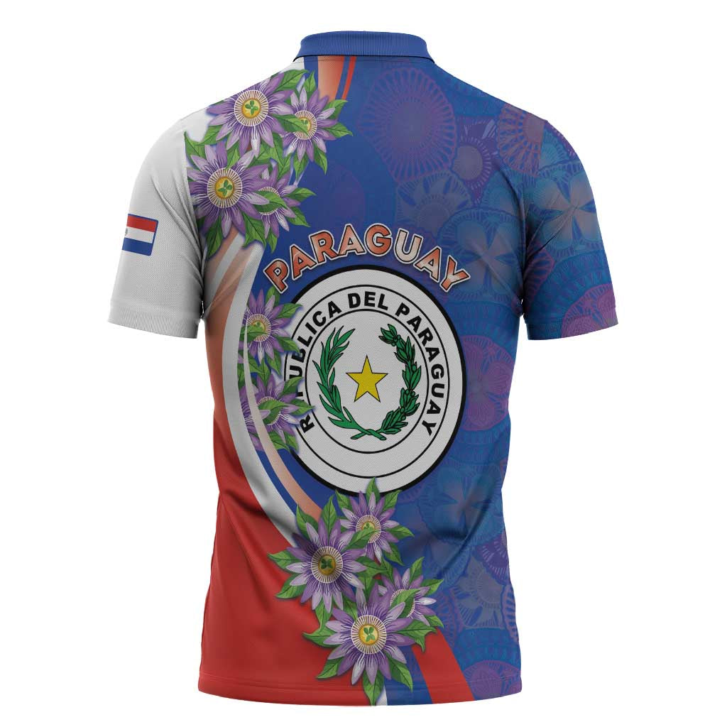 Paraguay Independence Day Zipper Polo Shirt The Heart Of South America
