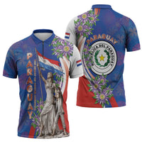 Paraguay Independence Day Zipper Polo Shirt The Heart Of South America