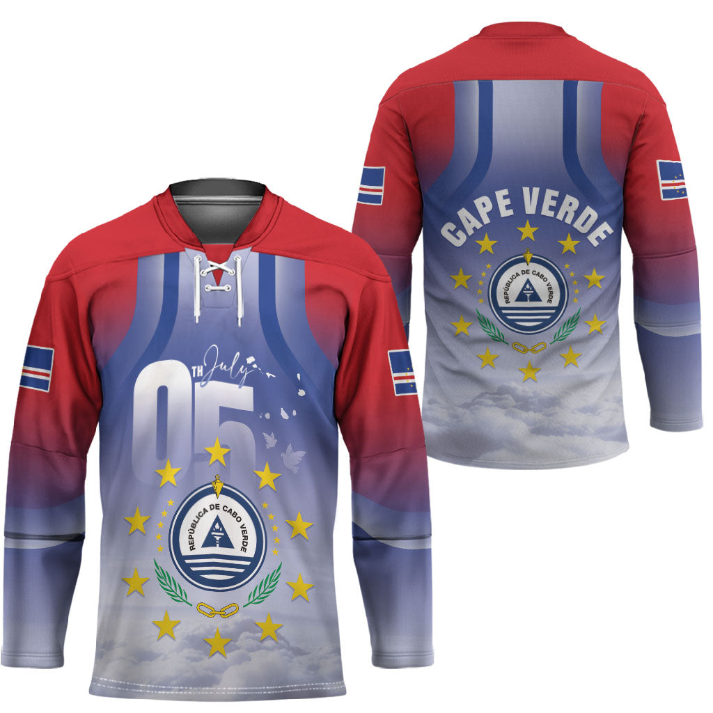 Cape Verde July 5th Hockey Jersey Happy Independence Day