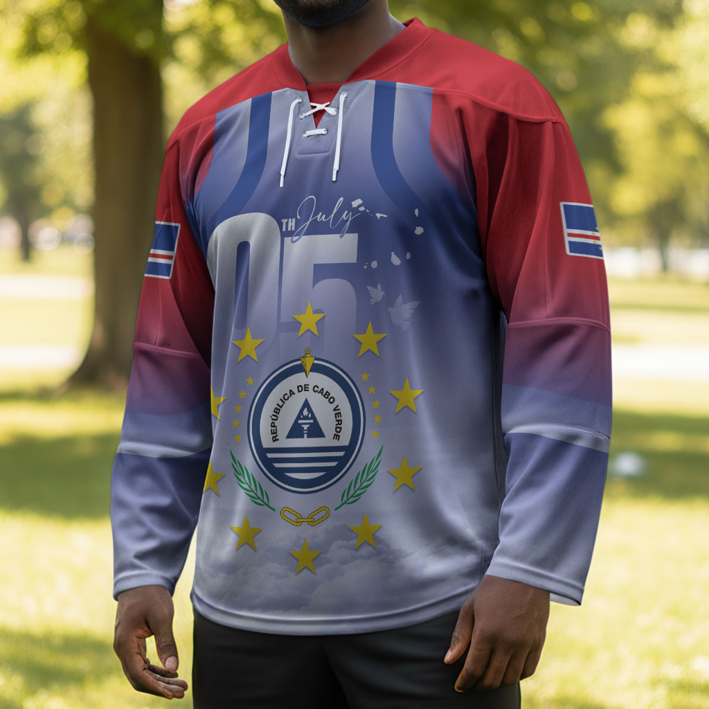 Cape Verde July 5th Hockey Jersey Happy Independence Day