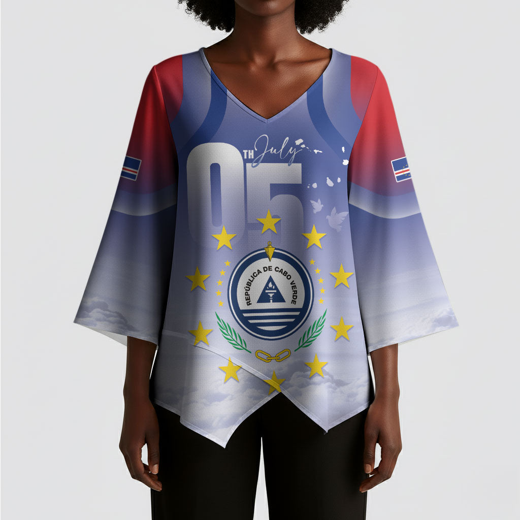Cape Verde July 5th Kimono Sleeve Blouse Happy Independence Day