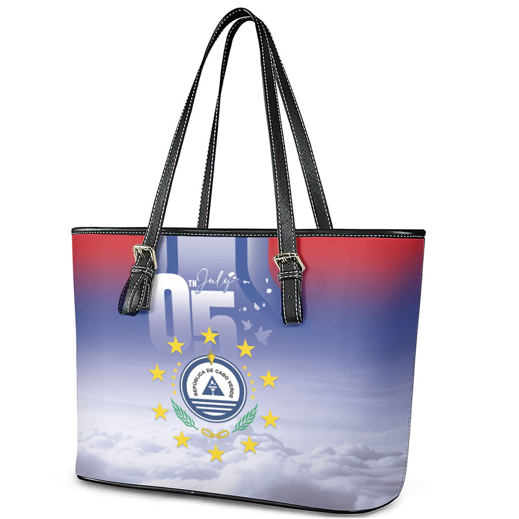 Cape Verde July 5th Leather Tote Bag Happy Independence Day