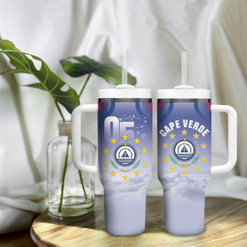 Cape Verde July 5th Tumbler With Handle Happy Independence Day
