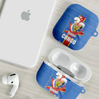 DR Congo Independence Day AirPods Case Leopard Pattern With Coat Of Arms