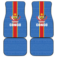 DR Congo Independence Day Car Mats Leopard Pattern With Coat Of Arms