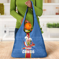 DR Congo Independence Day Grocery Bag Leopard Pattern With Coat Of Arms
