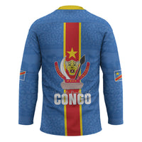 DR Congo Independence Day Hockey Jersey Leopard Pattern With Coat Of Arms