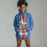 DR Congo Independence Day Hoodie Dress Leopard Pattern With Coat Of Arms