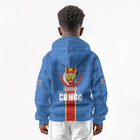 DR Congo Independence Day Kid Hoodie Leopard Pattern With Coat Of Arms