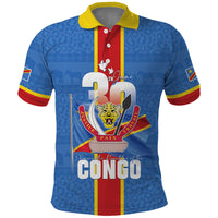 DR Congo Independence Day Polo Shirt Leopard Pattern With Coat Of Arms