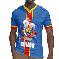 DR Congo Independence Day Rugby Jersey Leopard Pattern With Coat Of Arms